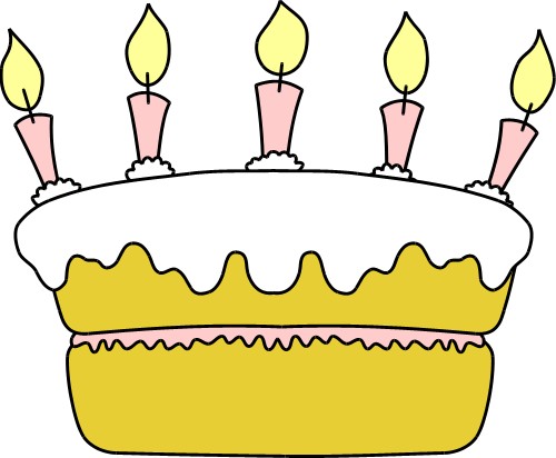 Food: Birthday cake with candles