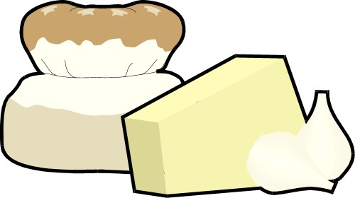 Some bread and cheese; Bread, Cheese