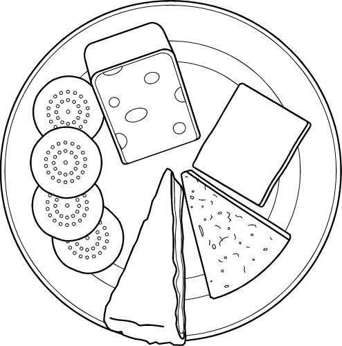 Food: Selection of cheeses on a plate