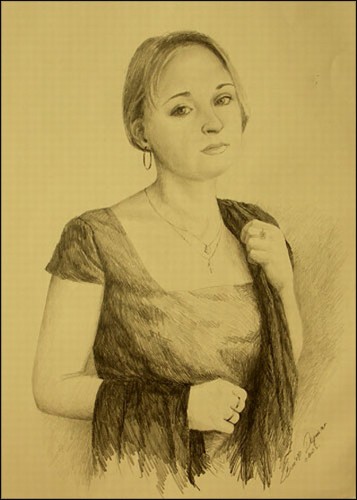 Оксана; 50x70 см; бумага, карандаш