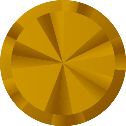 Bevelled gold disc; Graphics