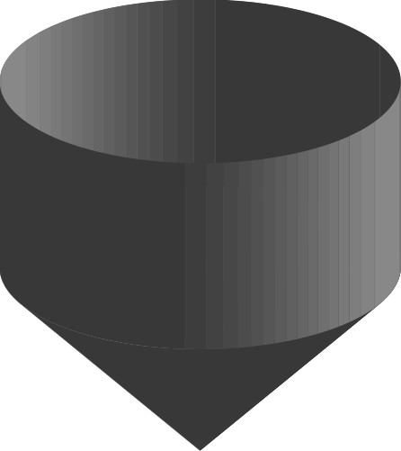  Lathed funnel; Lathed, 3D, Shaded, Object, Funnel