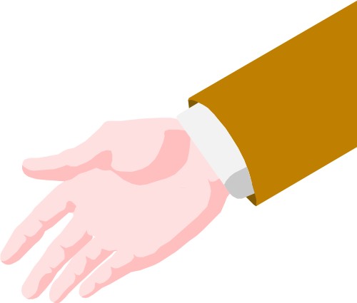 Offering to shake hands; Hands
