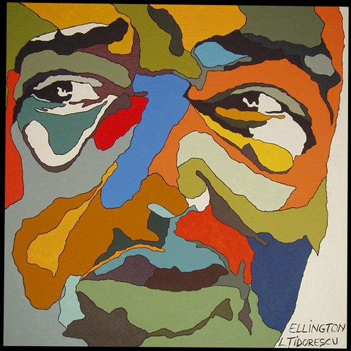 Ellington Duke; acryl painting 35.4x35.4 in