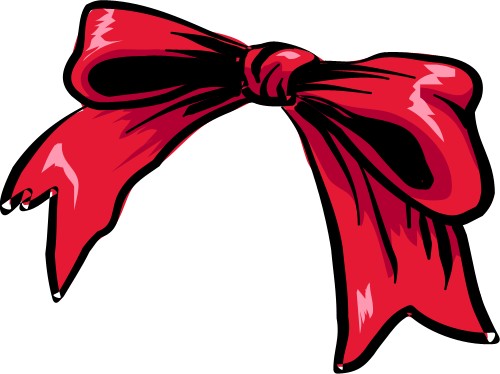 Праздничный бантик; Лента, Художественное оформление, Бант, Красный