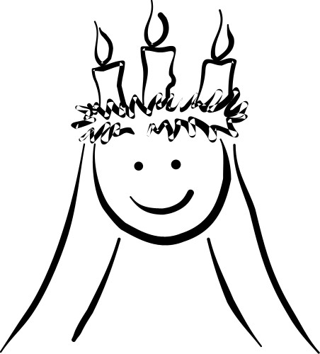 Рисунок со свечами на голове девушки; Праздники