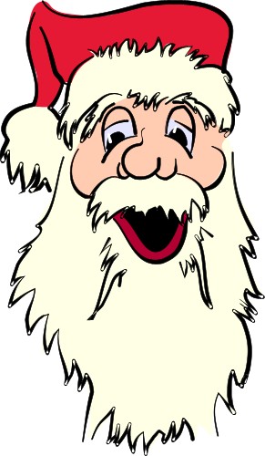 Santa's face; Santa, Christmas, Xmas, Beard, Hat, Red, St Nicolas