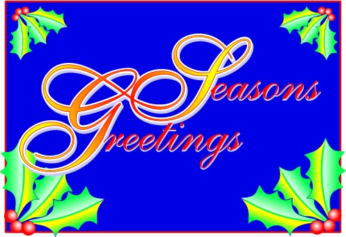 Greeting card design; Seasons Greetings, Greeting, Card