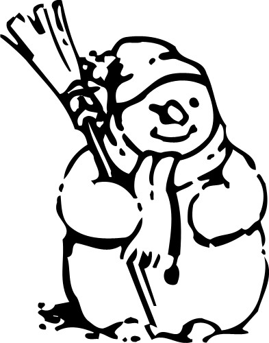Snowman; Snowman, Snow, Xmas, Broom, Scarf, Hat