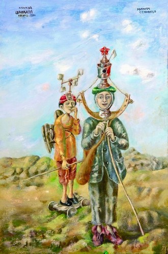 Miriam-wanderer; orgalit, tempera, watercolour wax; 42,3x28 cm; 1994 year