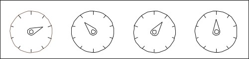 Row of dials; Dials, Measure, Instrument, Grey, Outline