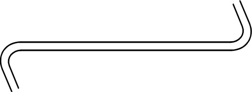 Science: Length of glass pipe with bend at either end