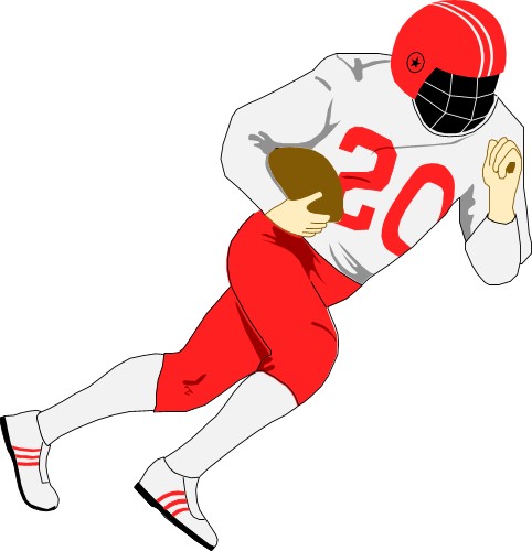 American football player running with a ball; Sport