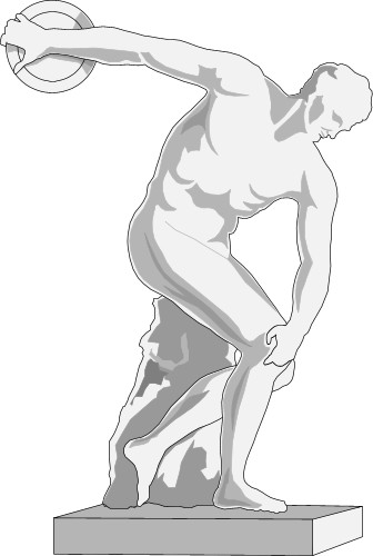 Statue of Greek discus thrower; Sport