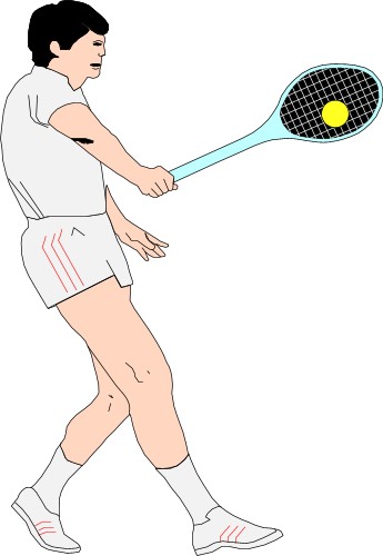 Man hitting a tennis ball; Tennis, Racket, Ball