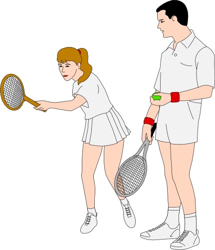 Tennis doubles partners; Man, Woman, Tennis