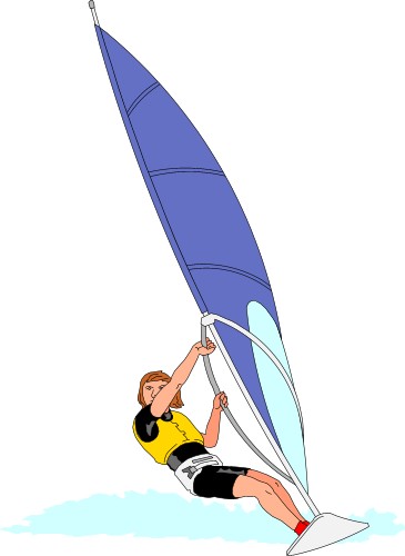 Person on a windsurfer; Windsurfer, Water