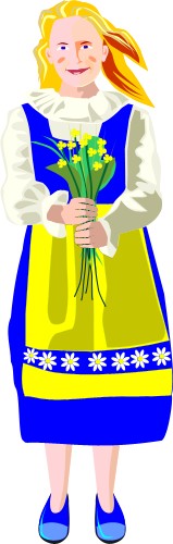 Swedish Woman; People, Traditional, Corel, Swedish, Woman