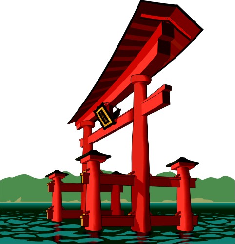 Torii Gate Japan; Travel, Asia, Totem, Graphics, Torii, Gate, Japan