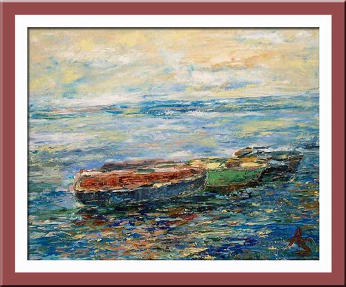 Boats; 2006. Oil on canvas. 40 x 50 cm