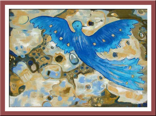 Dark blue bird; 2006. Oil on canvas. 50 x 70 cm