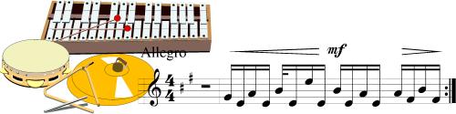 Selection of musical instruments; Music