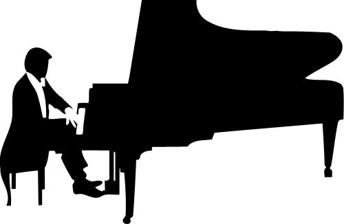 Pianist; Music, Note, Silhouette, Grand, Piano, Instrument, Performer