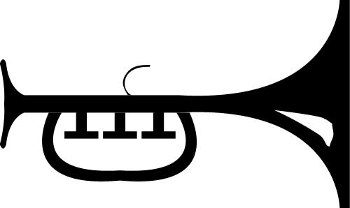 Stylised trumpet; Stylised, Trumpet, Music, Instrument, Brass