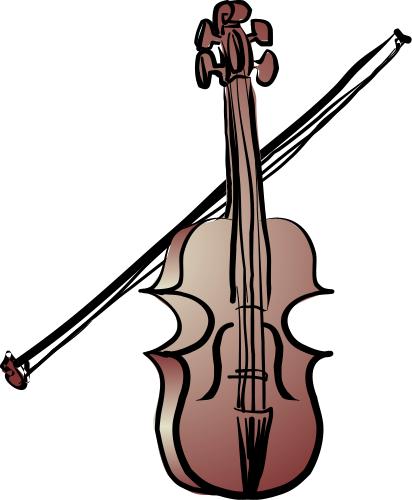 Violin; Violin, Bow, Music, Instrument, Cartoon