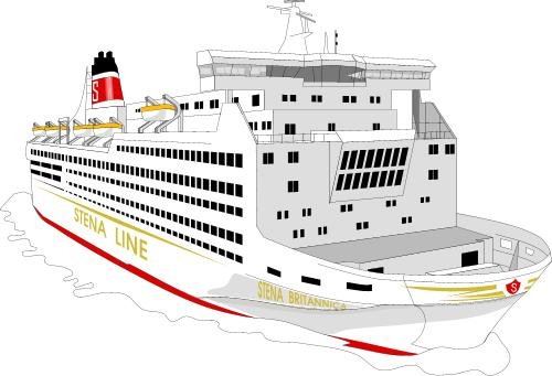 Ferry; Silhouette, Boat, Ship, Passenger