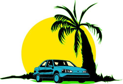 Island Car; Car, People, Fast, Wheels, Motor, Automobile, Fantasy, Tree, Sun, Vehicle