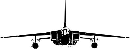 Silhouette of fighter jet; Transport