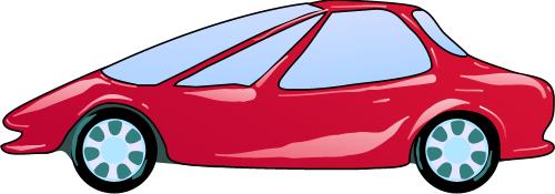 Streamlined Car; Car, People, Wheels, Motor, Automobile, Vehicle, Cartoon