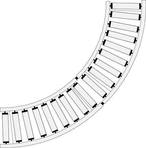 Curved section of railway track; Transport