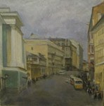 The Pushkinskaya street, Old Moscow. City landscape