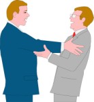 Два бизнесмена, приветствующие друг друга, Бизнес, просмотров: 4342
