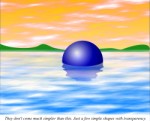 Ball floating in water, Corel Xara