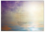 Turner-style ship in foggy sea, Corel Xara