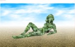 Green girl reclining, Corel Xara
