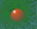 Красный шар с рельефным фоном, Corel Xara