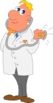 Doctor using a stethoscope, Cartoons