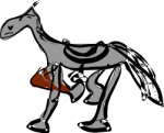 Лошадь (детский рисунок), Графика
