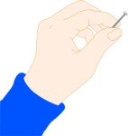 Holding a pin, Hands