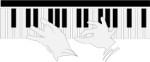 Playing a piano, Hands
