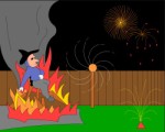 Guy being burned on bonfire night, Holidays