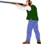 Man firing a rifle, Sport