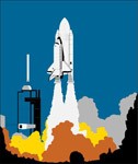 Space shuttle taking off from launch pad, Transport, views: 5448